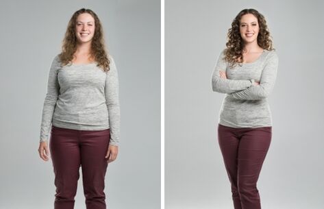 Before and after a protein diet